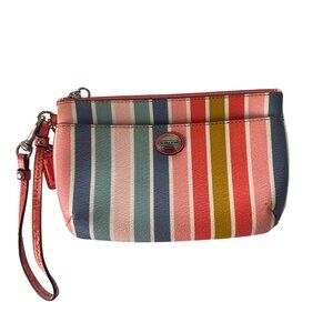 Coach Peyton Multistripe Medium Wristlet